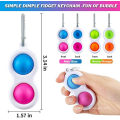 Children Toys Silicone Flipping Keychain Fidget Pop Pop Bubble Toys